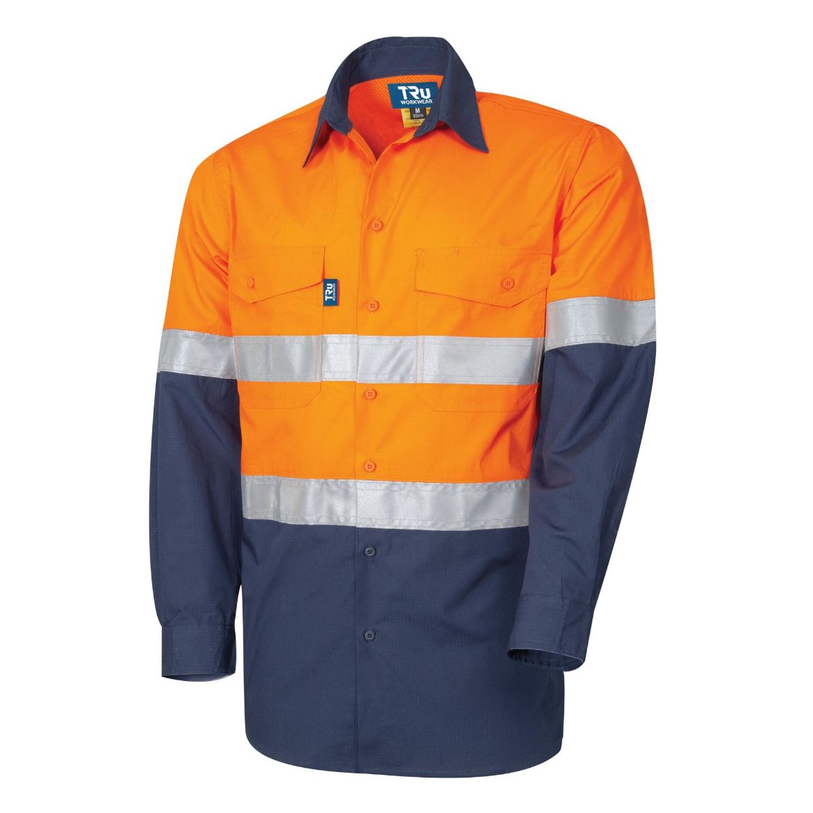 Picture of TRu Workwear Ripstop Vented L/S Hi-Vis Cotton With Reflective Tape
